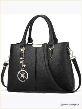 Women's Satchel Handbag 3 Zip Compartments Tote Shoulder Purse
